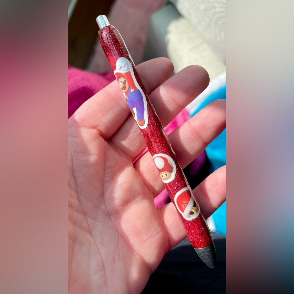 Mario Bros Handmade Epoxy Resin Refillable Inkjoy 0.7mm Pen